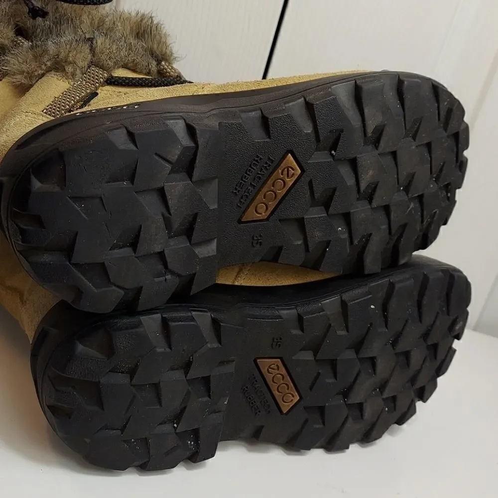 Ecco Gore-tex Fur Trim Sude Winter Boots Sz 35